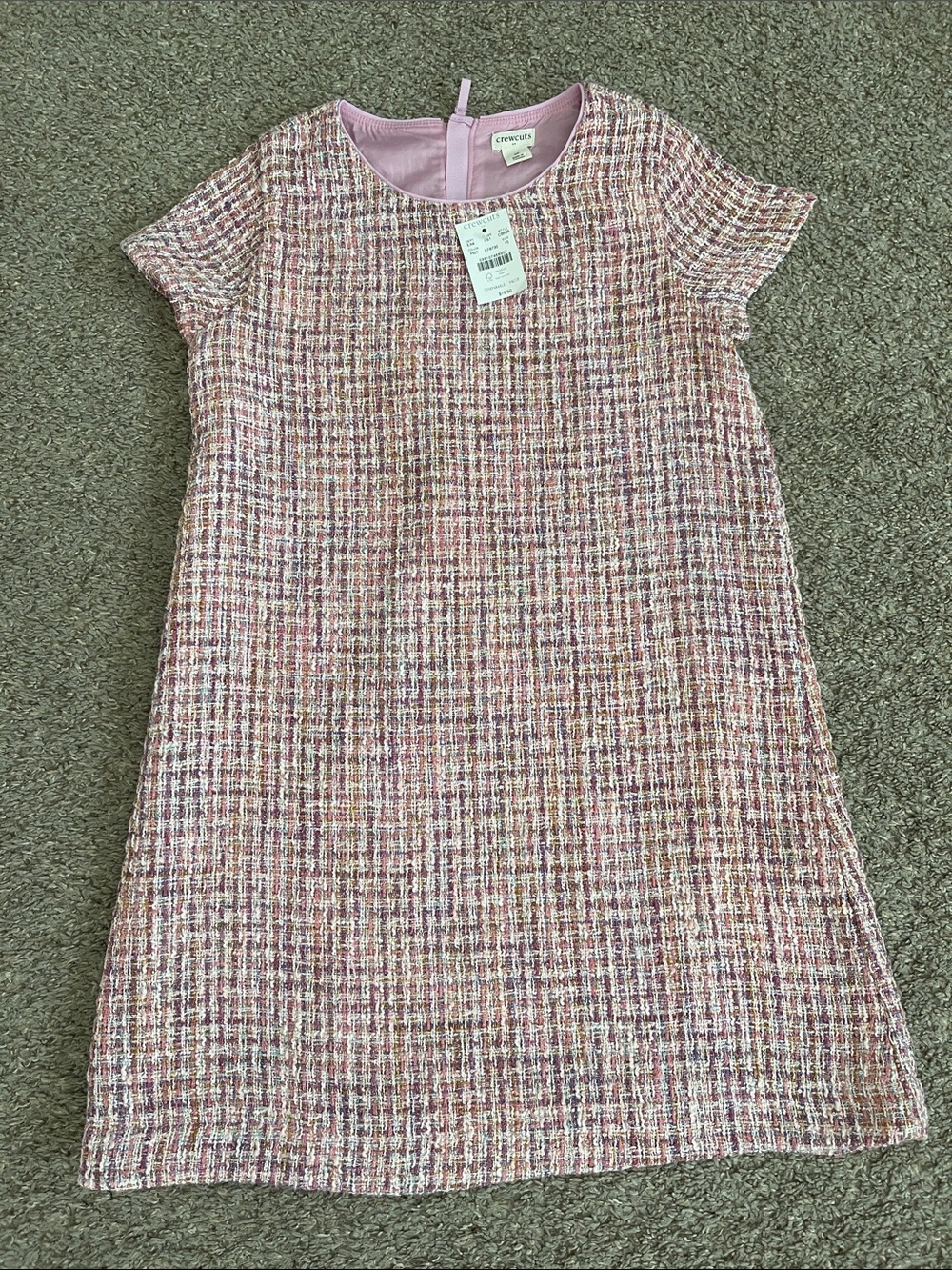 Crewcuts Pink Multi Tweed Shift Dress for Girls